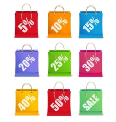 Sale labels like shopping bag vector image