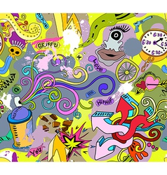 Graffiti wall art background vector image