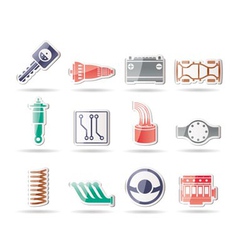 Realistic car parts and services icons vector image