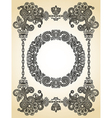 Hand draw ornate floral vintage frame vector image