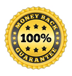 Money Back Guarantee Golden Label vector image
