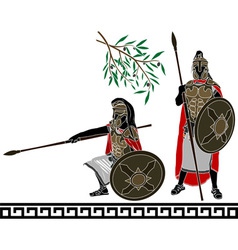 Ancient hellenic warriors second variant vector image