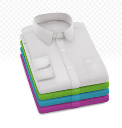 Male blank folded shirts template vector image
