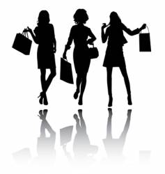 Girls shopping vector image