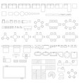 Furniture and elements line symbols vector image