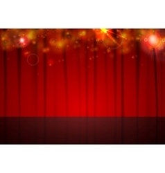Background with red curtain and shiny vector image