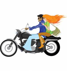 Couple on motorcycle vector image