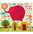 Floral Elephant vector image