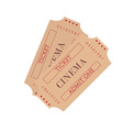 Two cinema ticket Two cinema ticket vector image