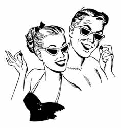 Retro couple vector image