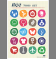 Eco elements and environment web icons set vector image