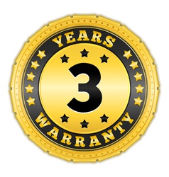 Three Years Warranty Badge vector image