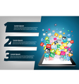Tablet computer With Colorful application icon vector image