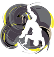 Breakdancer dancing on hand stand vector image