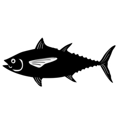 Silhouette of tuna vector image