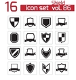 Black icon shield icons set vector image