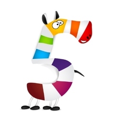 Number five Made of colorful animal cartoon Number five Made of colorful animal cartoon vector image