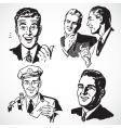 Retro businessmen vector image