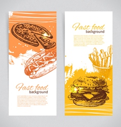 Banners of fast food design vector image