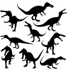 Dinosaur silhouettes vector image