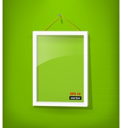 White frame on the wall vector image