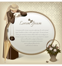 Woman with a mirror vector image