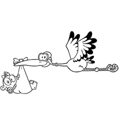 Stalk holding baby cartoon vector image