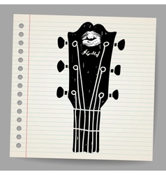 Sketch of an acoustic guitar neck vector image