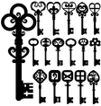 Old keys silhouettes design vector image