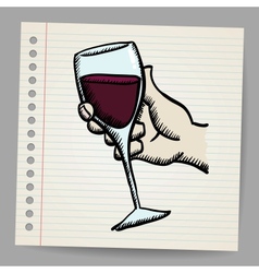 Wine doodle vector image