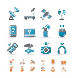 Wireless and communication technology icons vector image