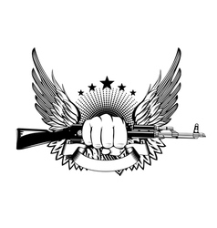 Fist wings and akm vector image