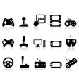 Video game and joystick icons set vector image