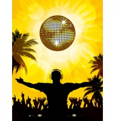 Tropical dj and party vector image