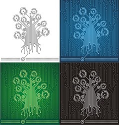 Circuit board tree background vector image