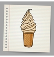 Ice cream cone doodle vector image