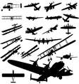 Old plane silhouette vector image