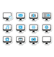 Computer screen icons set as labels vector image