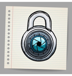 Lock in doodle style vector image