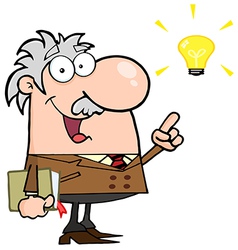 Professor With A Bright Idea vector image