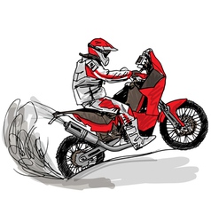 Biker in action vector image
