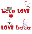 Set of animals Valentine day vector image