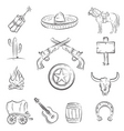 Wild west icons vector image