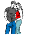 Fashion couple vector image
