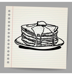 Pancake doodle vector image