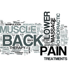 Z lower back muscle pain text word cloud concept Z lower back muscle pain text word cloud concept vector image
