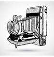 Vintage doodle camera hand-drawn vector image