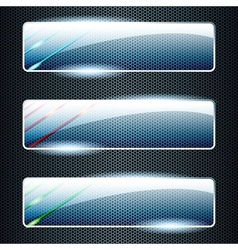 Transparent glass banners with color elements vector image
