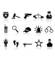 Police icons set vector image