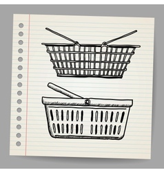 Plastic basket Doodle style vector image